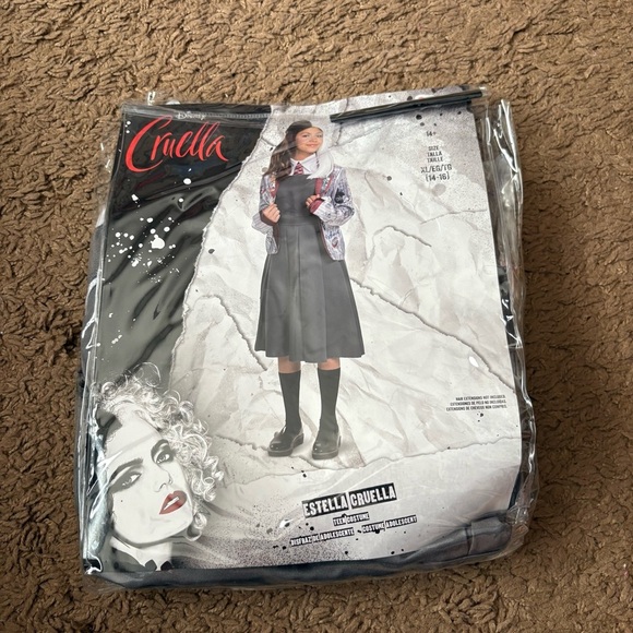 Disney Cruella Kids Costume Sz XL Black White 101 Dalmatians Villain Halloween - Picture 2 of 5